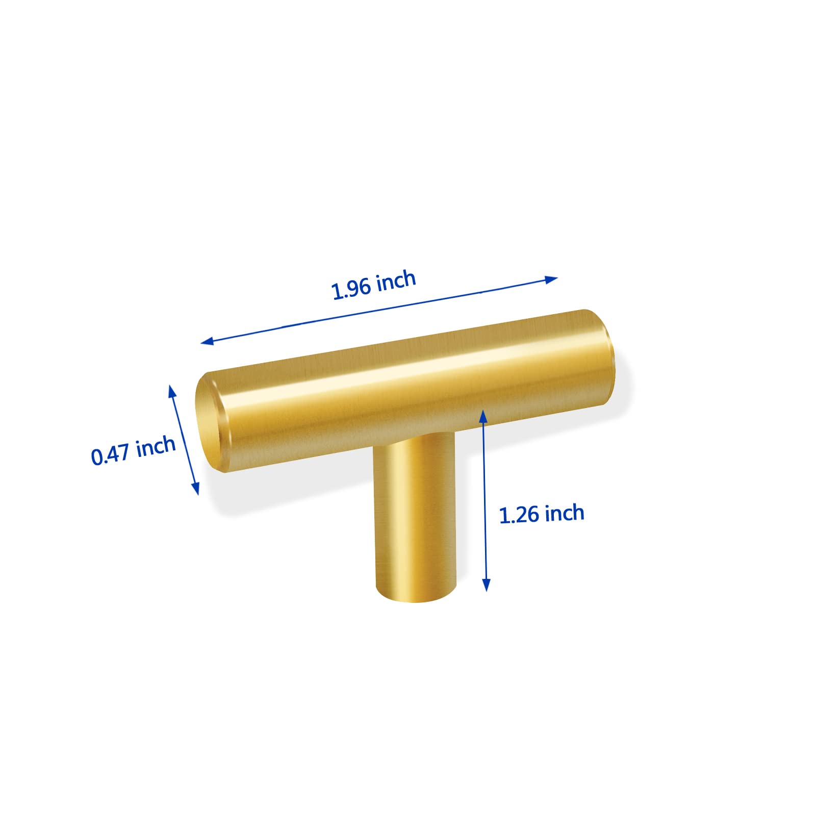 2 Inch Gold T-Bar Cabinet Handles - Euro Style Kitchen & Bathroom Drawer Pulls - Set of 30 for Dresser, Cabinet & Furniture Hardware (Perfect for Modern Home Renovation & DIY Projects)