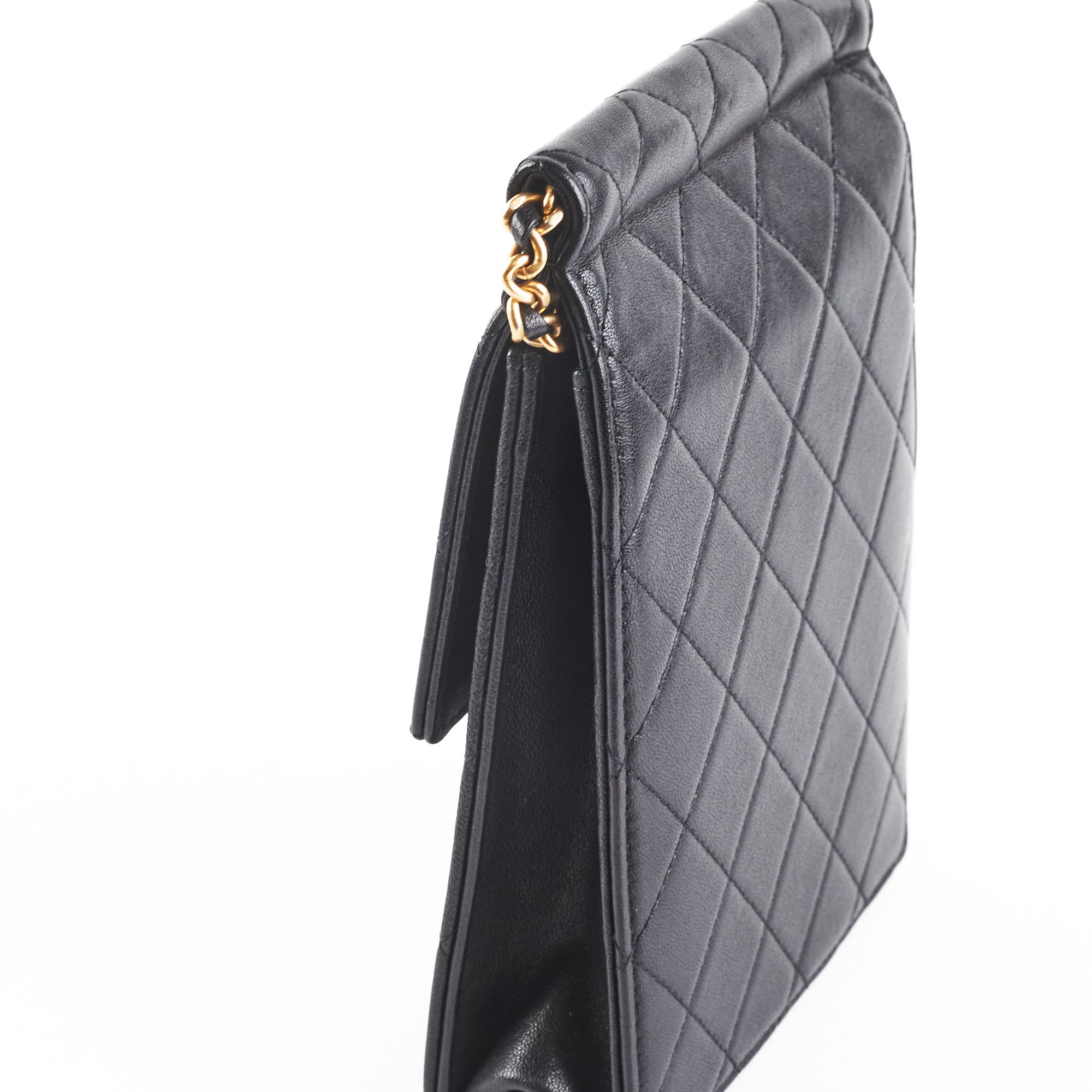 Chanel Quilted Vertical Pearls Clutch Bag in Black - Elegant Evening Clutch for Parties, Weddings & Special Events