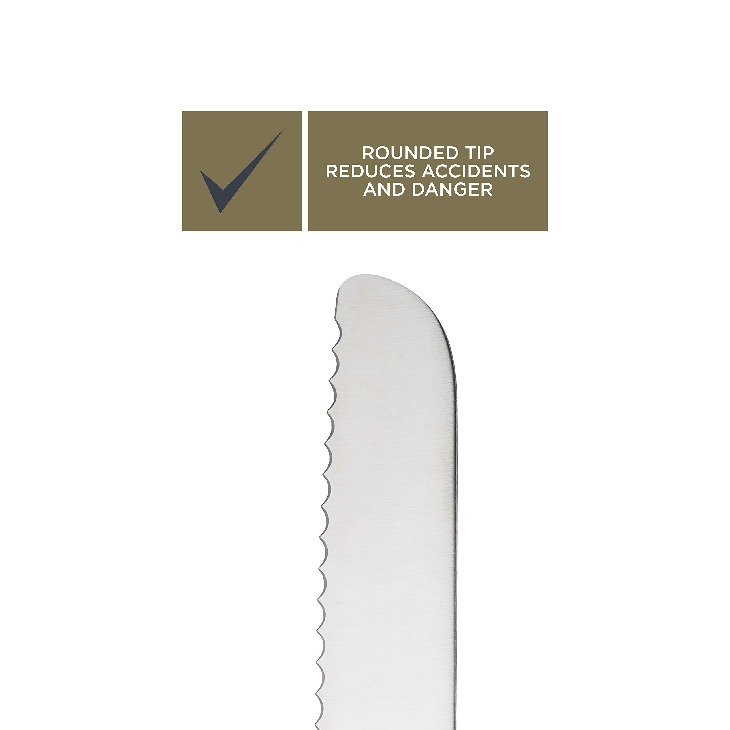 Premium Serrated Bread Knife 8 Inch (20cm) with Blunt Rounded Tip - Durable Stainless Steel Blade for Slicing Bread, Cakes & Pastries - Includes Hanging Display Pack - Perfect for Bakeries, Kitchens & Gift Giving