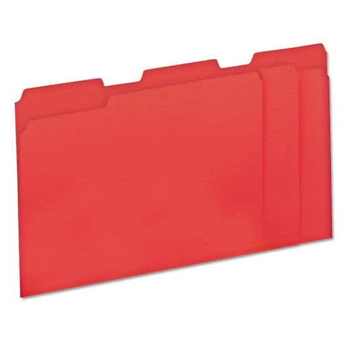Colored File Folders - 1/3 Cut One-Ply Top Tab Letter Size (Red, 100/Box) - Office Organization & Document Filing Supplies for Home, School & Business Use