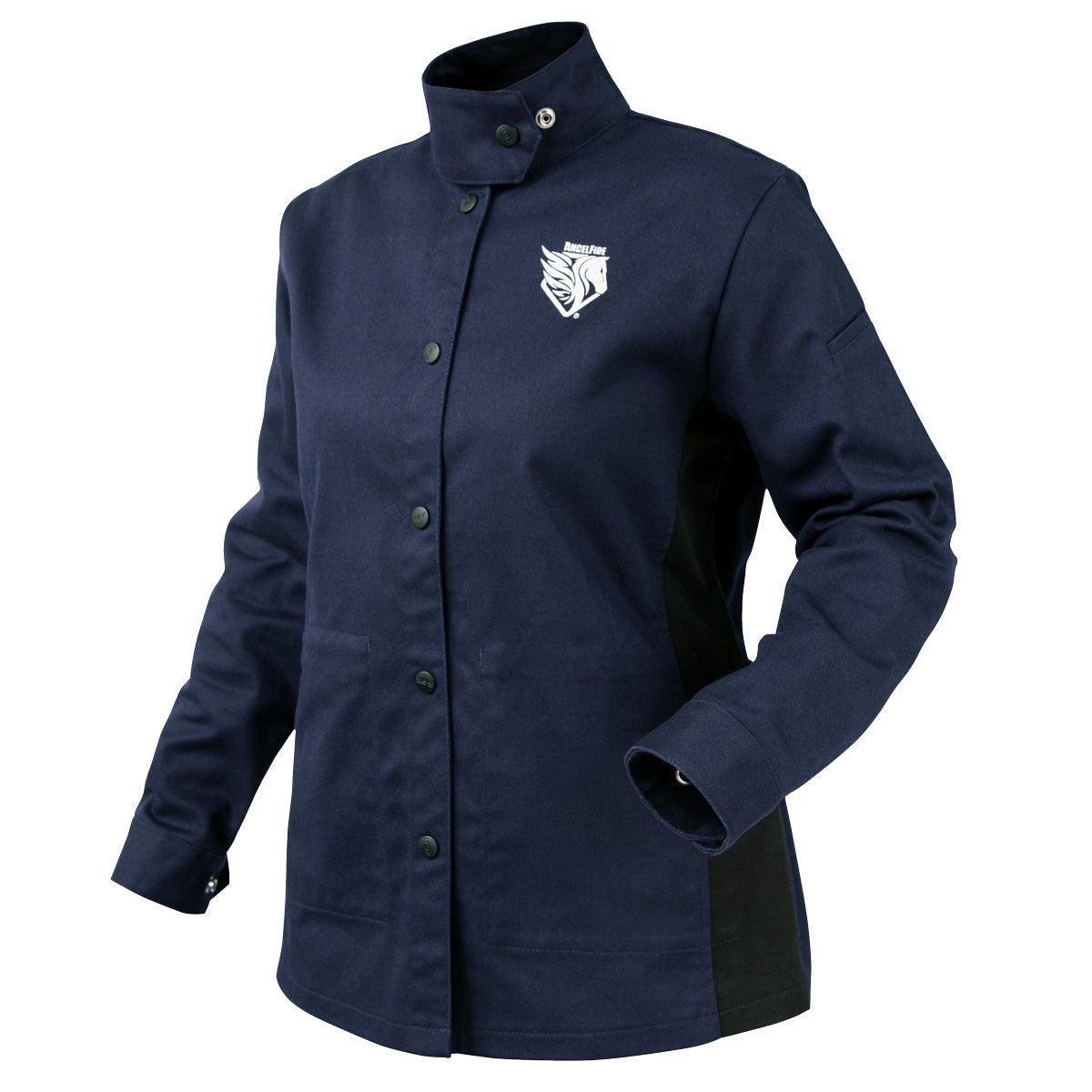 Black Stallion AngelFire Women's FR Cotton Welding Jacket - Flame Resistant Workwear for Welding & Metalworking (Model JF1015 NB) - Ideal for Professional Welders, DIY Projects & Industrial Safety