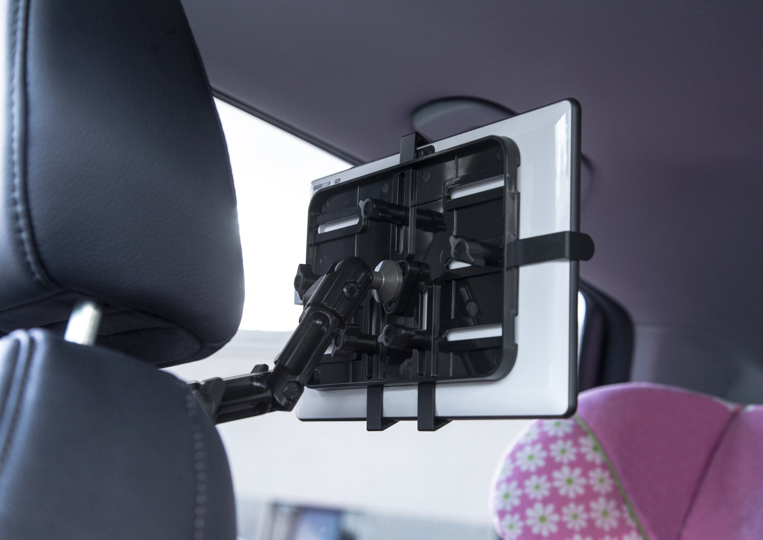 Premium Car Headrest Tablet Holder - Adjustable Aluminum Mount for iPad 7, Galaxy Tab, Fire Tablets | Heavy Duty Vehicle Accessory for Road Trips & Backseat Entertainment (MI-7310)