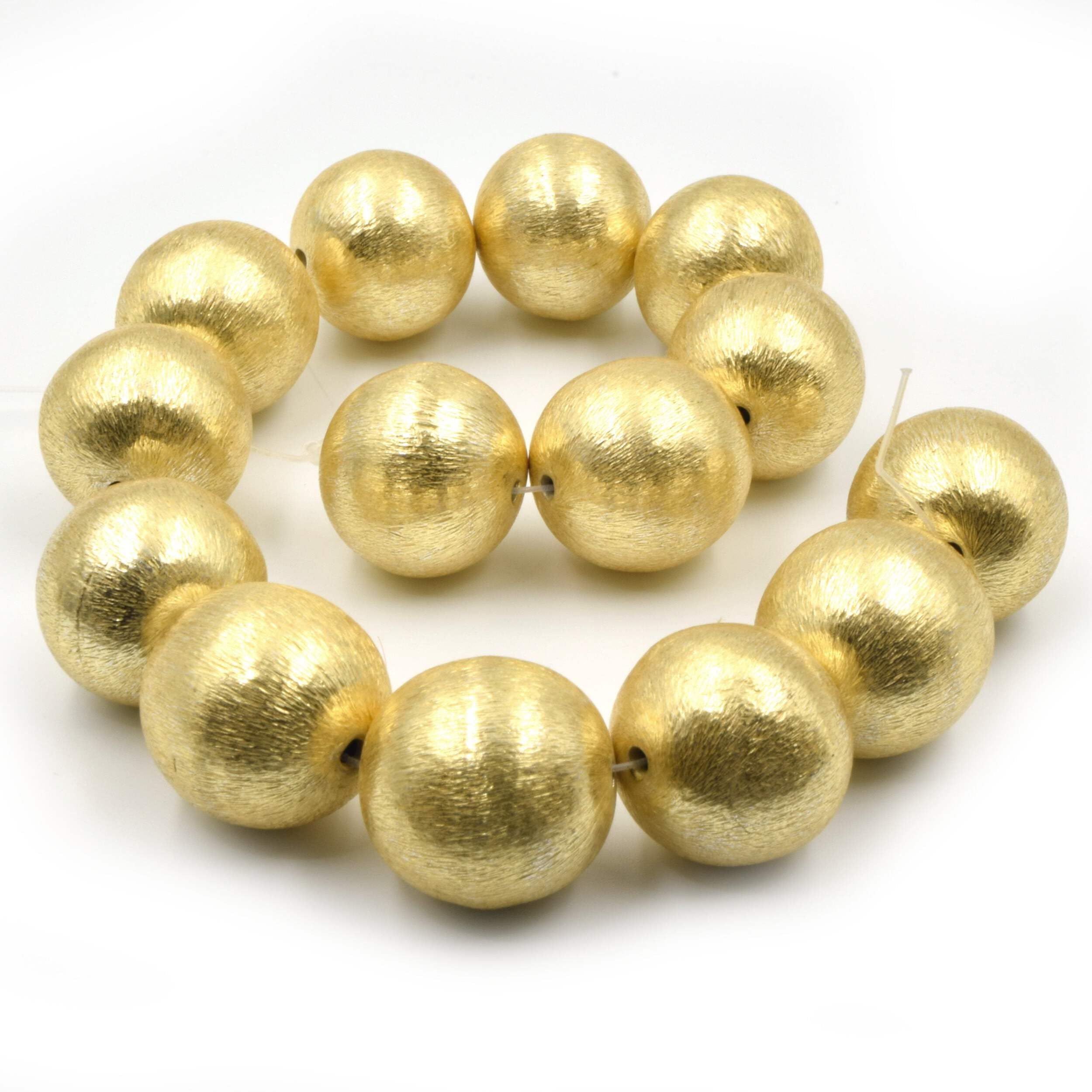 8mm Gold Brushed Copper Beads - Round Metal Beads for Jewelry Making, DIY Crafts, Bracelets & Necklaces - Perfect for Handmade Accessories and Gift Making