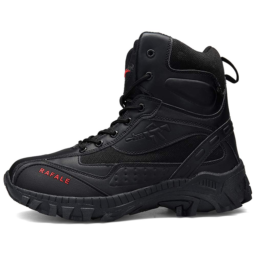 EinPlus Men's Tactical Military Combat Ankle Boots - Water Resistant Lightweight Hiking & Work Boots for Outdoor Adventures, Camping & Tough Jobs