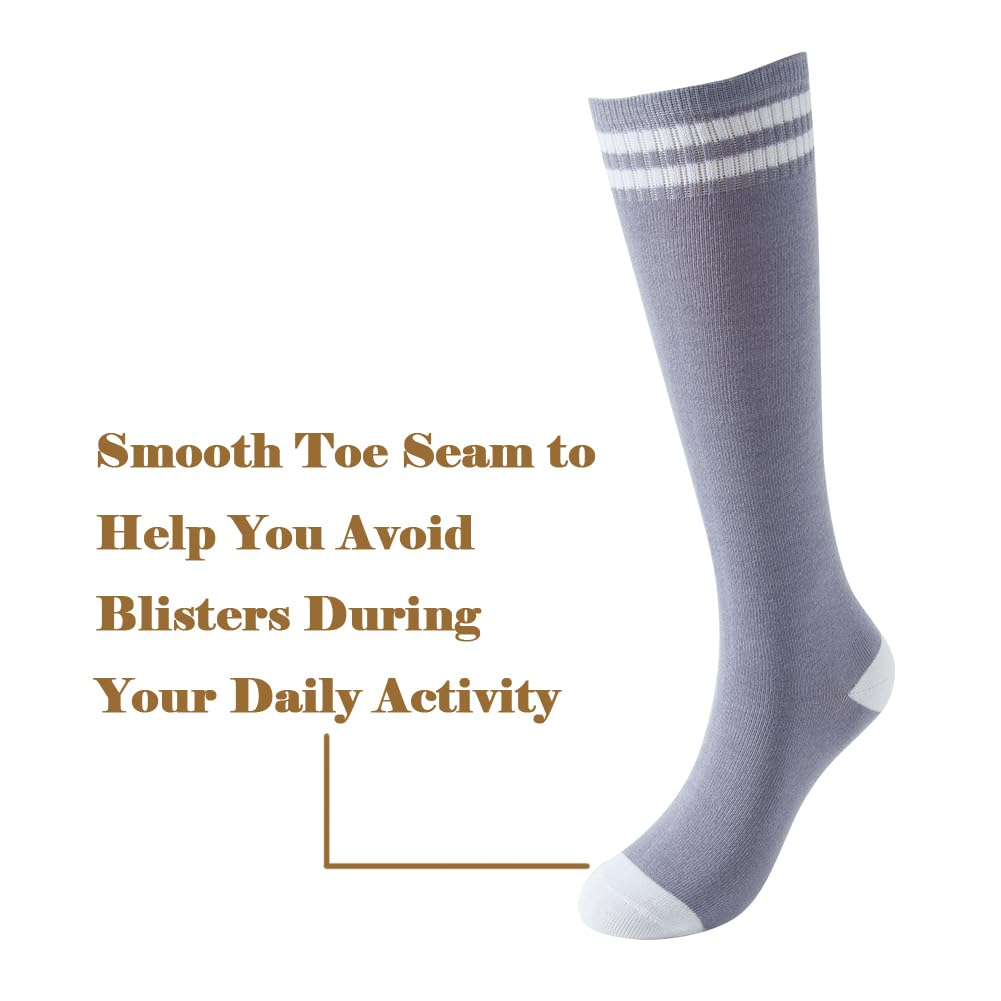 Kids Knee High Soccer Socks - Soft Cotton Athletic Socks for Boys & Girls (Toddlers to Teens) - Perfect for Sports, School & Everyday Wear