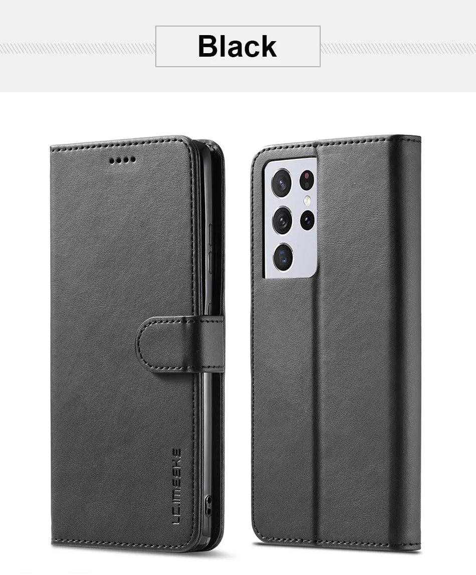 Samsung Galaxy S24 Ultra Vegan Leather Wallet Case - Slim Protective Cover with Card Holder for Everyday Use & Travel