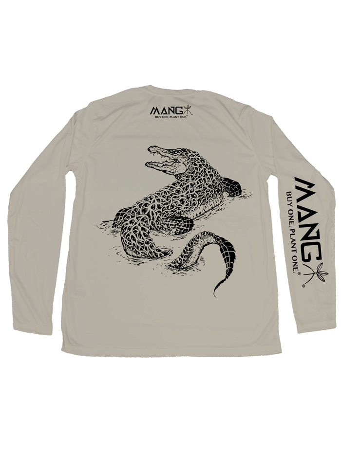 MANG MP1143LS Men's Gator Performance Long Sleeve Shirt in Tan - Moisture Wicking Athletic Tee for Outdoor Workouts & Casual Wear