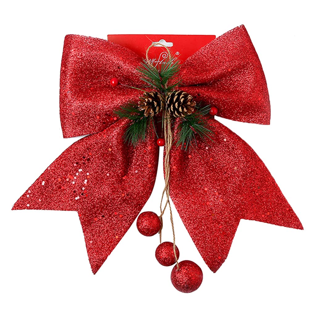 Festive Christmas Bows with Pine Cones - Elegant Holiday Wreath Garland Decor for Xmas Tree, Fireplace Mantel & Front Door - Perfect for Indoor/Outdoor Winter Weddings, Office Decor & Gift Wrapping - Great for Holiday Parties, Home Decorations & Seasonal Celebrations - Ideal for Christmas Tree Toppers, Mantel Decorations, Front Porch Decor & Festive Gift Packaging - Enhance Your Holiday Spirit with Cozy Home Ambiance & Joyful Party Decorations