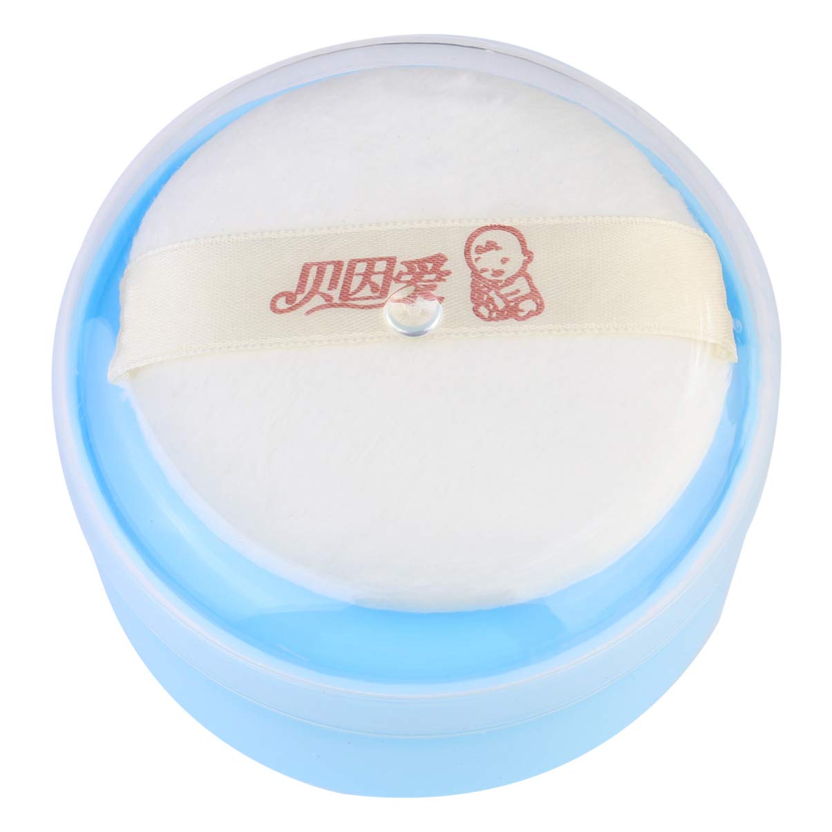 Premium Powder Puff Box with Puff - Travel-Friendly Talcum Powder Container for Makeup & Body Powder | After-Bath, Cosmetic & Home Use | Elegant Blue Design