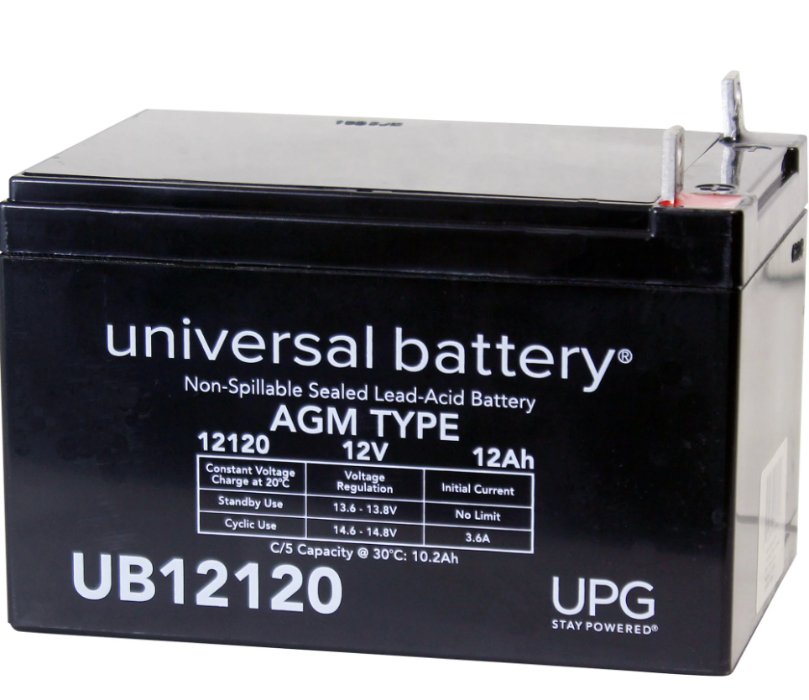 12V 12Ah Universal Nut and Bolt Battery - BW12120 NB - Replacement Power for Scooters, Mobility Chairs & Emergency Lighting