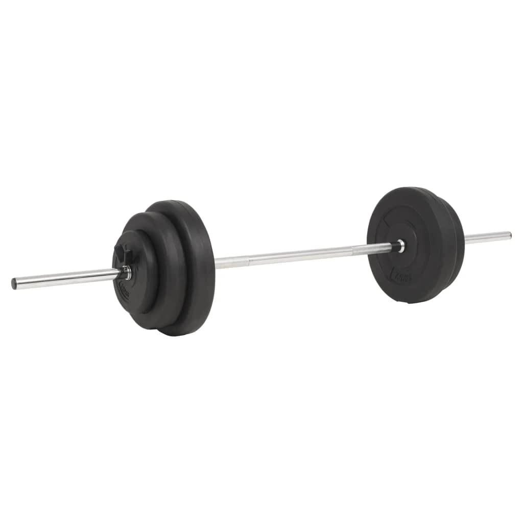 vidaXL 66.1 lb Barbell Weight Set for Home Gym - Olympic Weight Plates & Bar for Strength Training, Weightlifting, Fitness Workouts for Men & Women | Perfect for Home Gym, CrossFit, and Strength Building