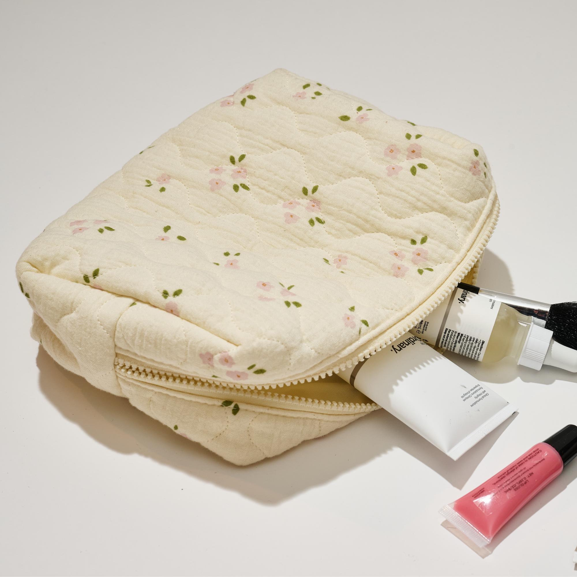 Quilted Keeper Cosmetic Pouch - Waterproof Makeup Bag for Travel & Daily Use | Organizer for Cosmetics, Brushes & Toiletries | Perfect Gift for Women