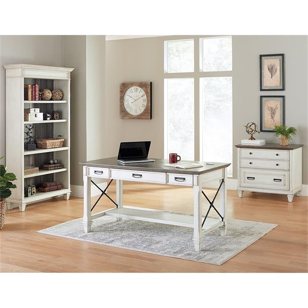 Martin Furniture Writing Table - White Modern Home Office Desk for Study, Work & Writing | Compact Computer Desk for Small Spaces & Apartments
