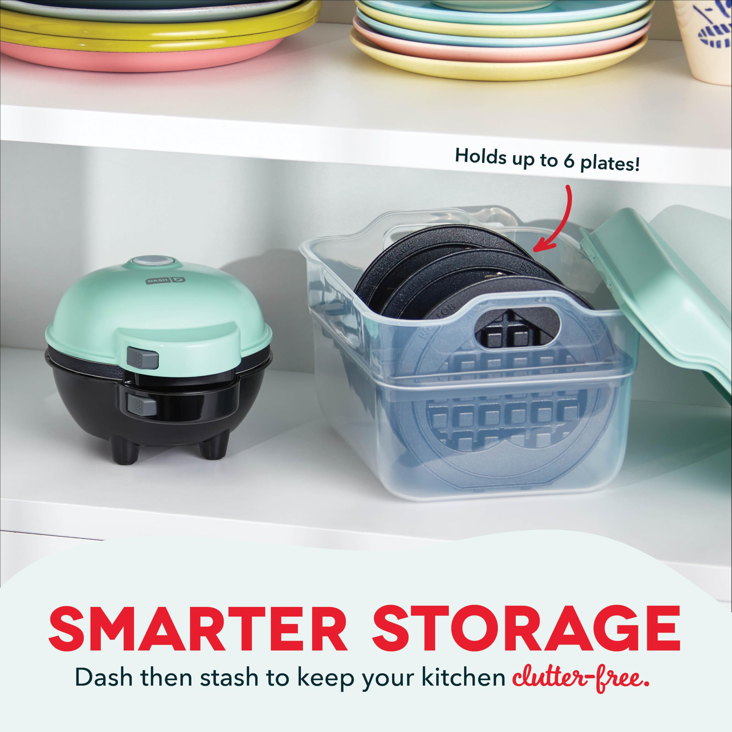 Multi-Plate Mini Waffle Maker with Removable Plates & Storage Case - Perfect for Breakfast, Snacks & Kids Lunch Boxes