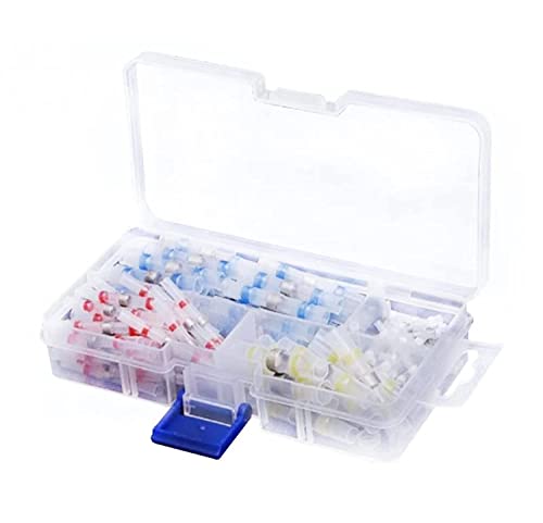 Heat Shrink Butt Connectors - Waterproof Solder Seal Wire Connectors (100 Pack) for Marine, Automotive, Boat & Truck Electrical Wiring - Insulated Electrical Terminals for Secure Wire Joints & Splices