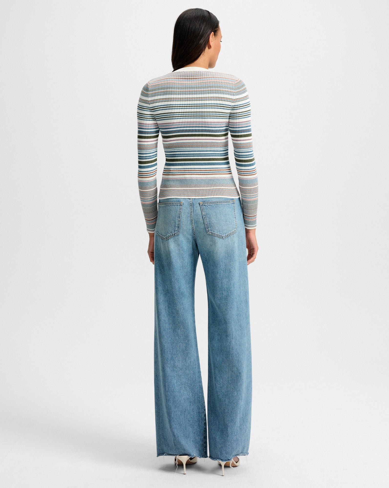 Palmas Striped Sweater for Women - Soft Cotton Knit Pullover with Classic Stripes | Perfect for Fall Layering & Casual Outfits