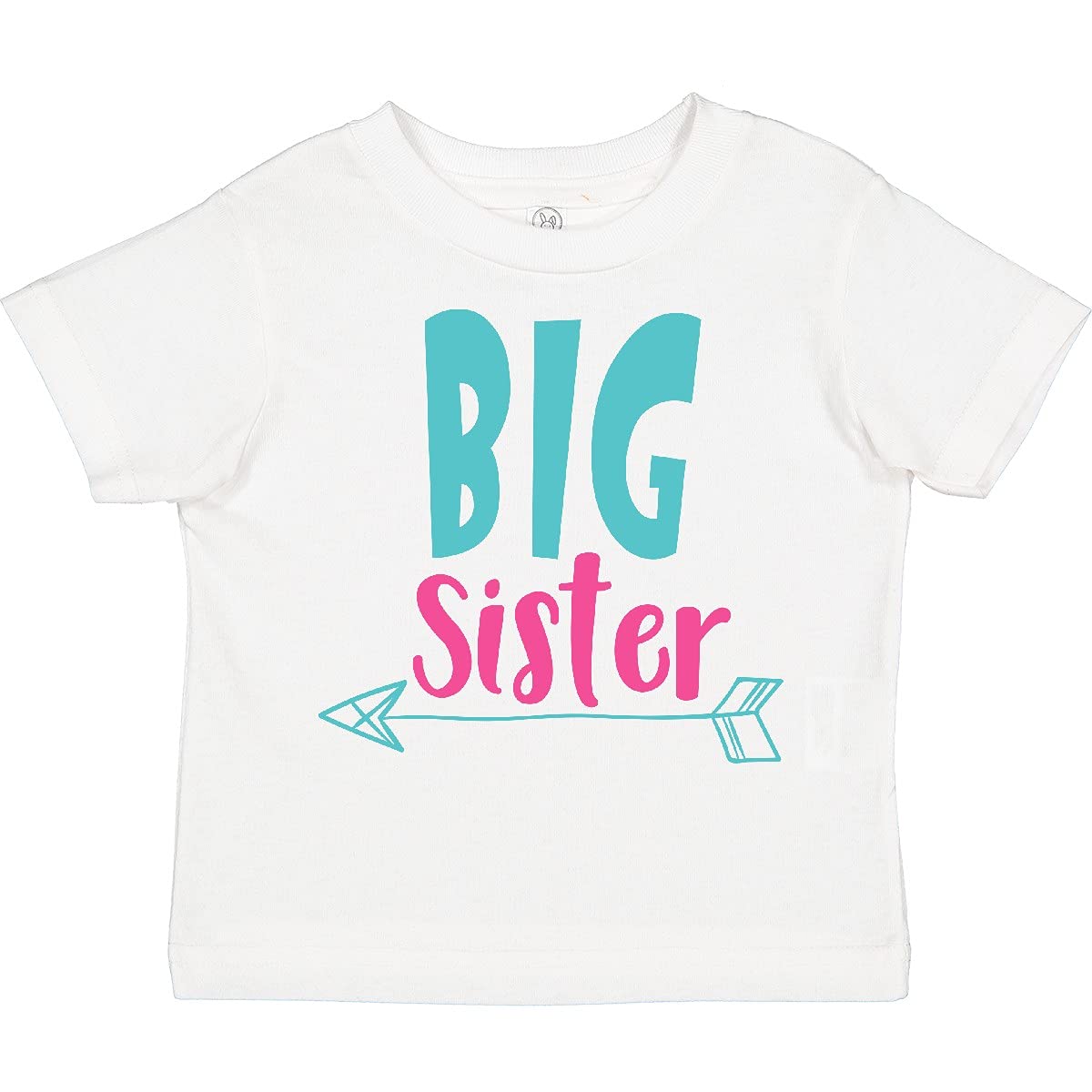 Inktastic Big Sister Toddler T-Shirt - Cute Arrow Design for Older Sisters & Siblings - Soft Cotton Family Matching Outfits for Toddler Girls - Perfect for Birthday Gifts & Family Photos
