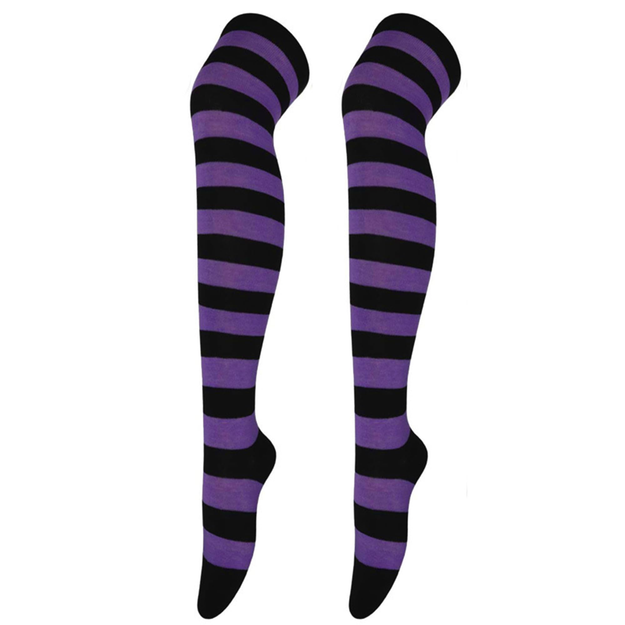 UTTPLL Women's Striped Thigh High Socks - Knee High Stockings for Halloween & Party
