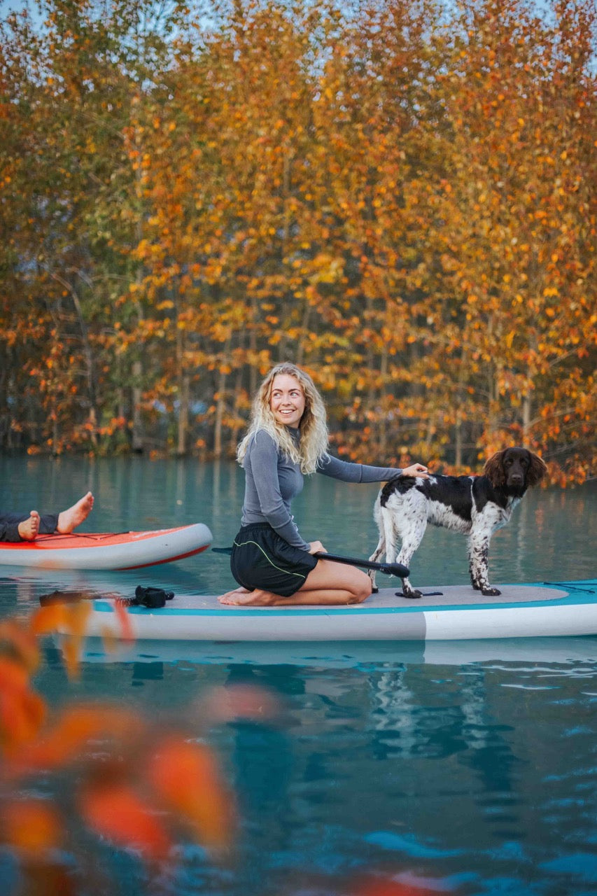 Synergy 10' Inflatable Stand Up Paddle Board - Pink & Turquoise Colors - Durable SUP for Lakes, Rivers & Ocean - Perfect for Yoga, Fishing & Family Fun