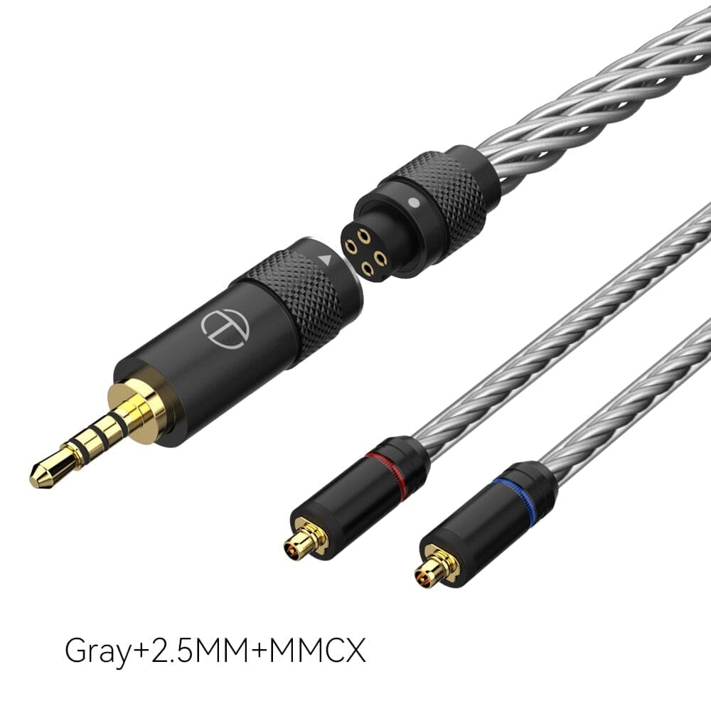 TRN T2 Pro 16 Core HiFi In-Ear Earphones with Silver Plated Cable (0.75mm/0.78mm MMCX/2Pin Connector) - 2.5mm/3.5mm/4.4mm Audio Jack Options for Audiophiles, Music Lovers & Gaming Enthusiasts