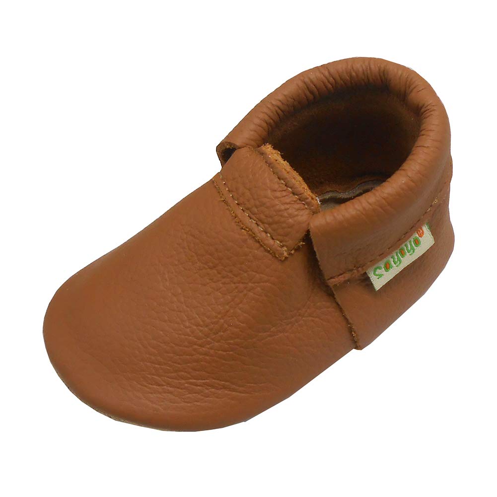 SAYOYO Baby Boys Girls Soft Sole Shoes - First Walker & Prewalker Crib Moccasins for Toddlers - Non-Slip Comfortable Infant Shoes for Indoor & Outdoor Play