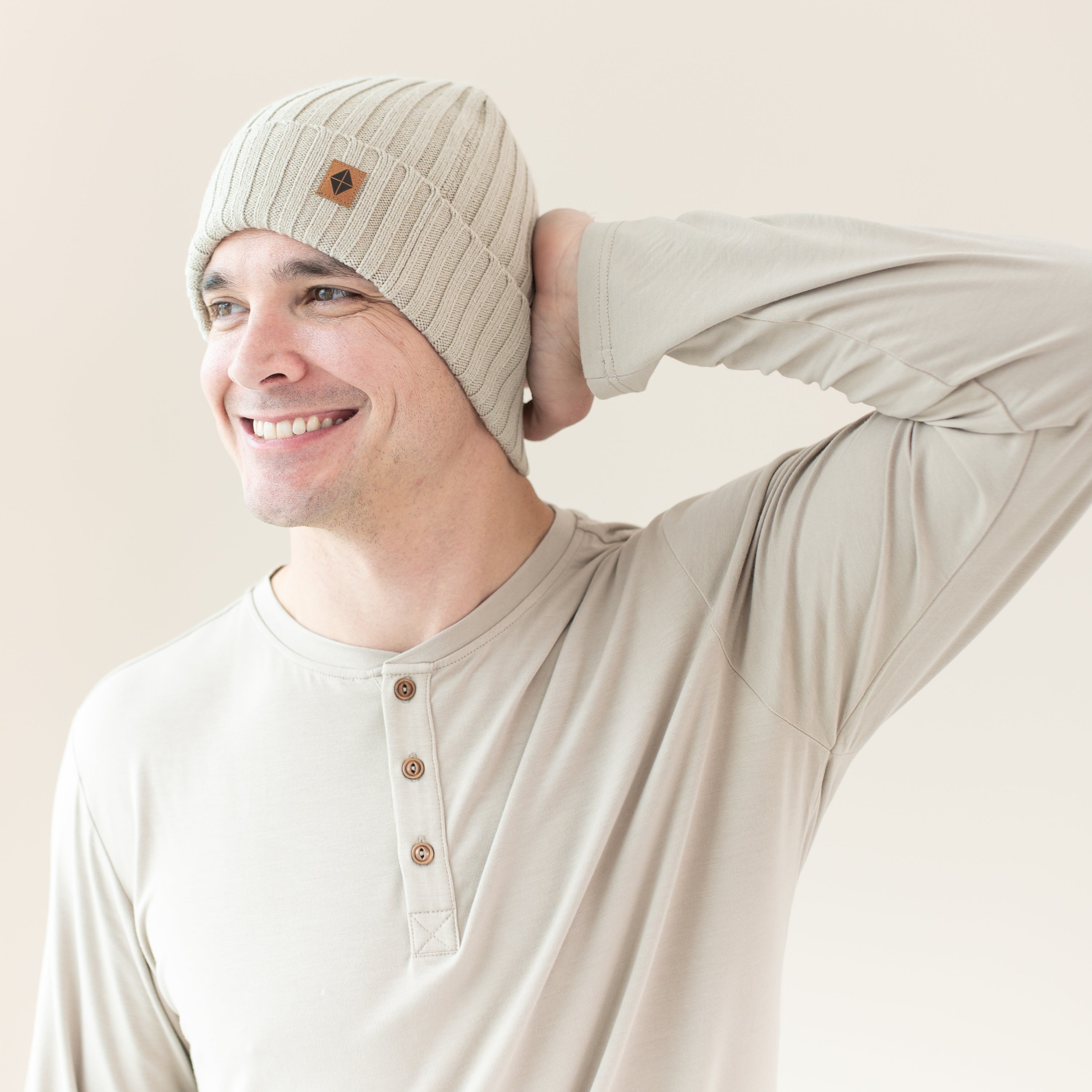 Chunky Knit Adult Ribbed Beanie in Almond - Soft Winter Hat for Men & Women - Perfect for Cold Weather, Outdoor Activities & Casual Style