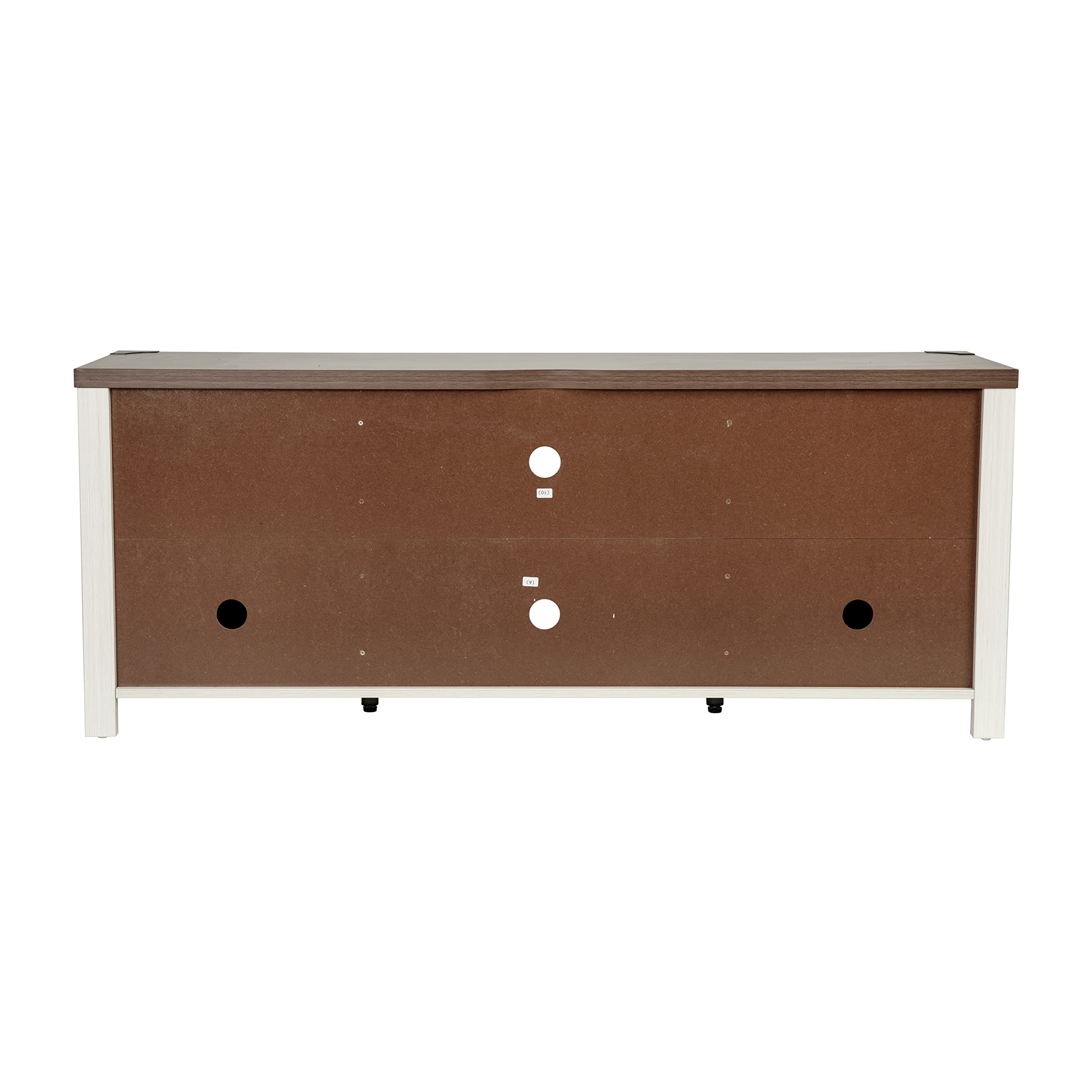 Modern Farmhouse Barn Door TV Stand - White Wash 59 Inch Entertainment Center for 65 Inch TVs - Adjustable Middle Shelf - Perfect for Living Room, Bedroom & Home Theater Decor