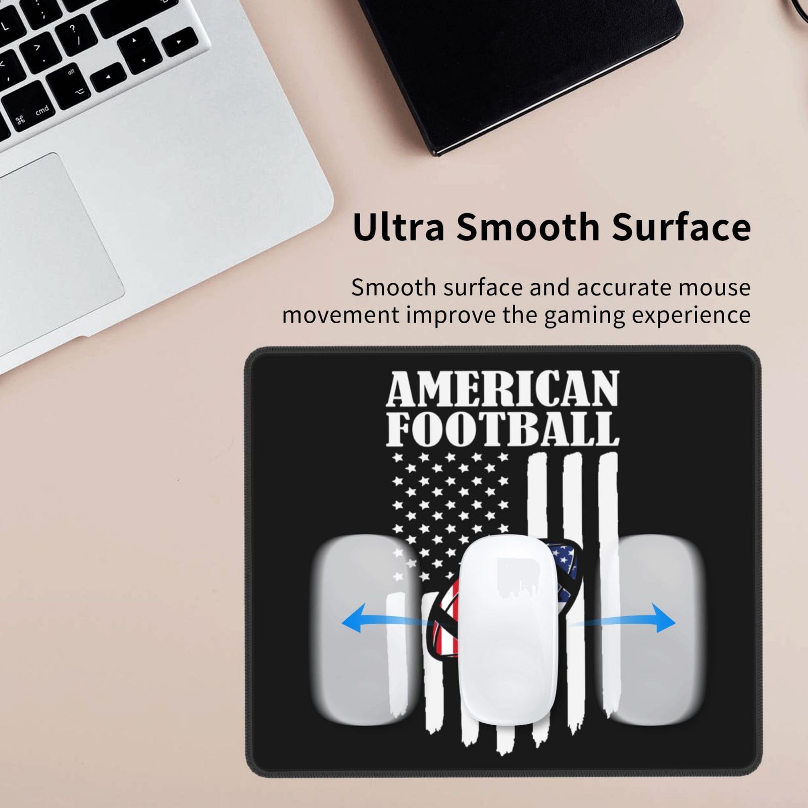 SIYTUAU USA Flag American Football Mouse Pad - Waterproof, Non-Slip Rubber Gaming Mousepad (10x12 inches) for Laptop, Office & PC - Perfect for Sports Fans, Gamers & Workstations