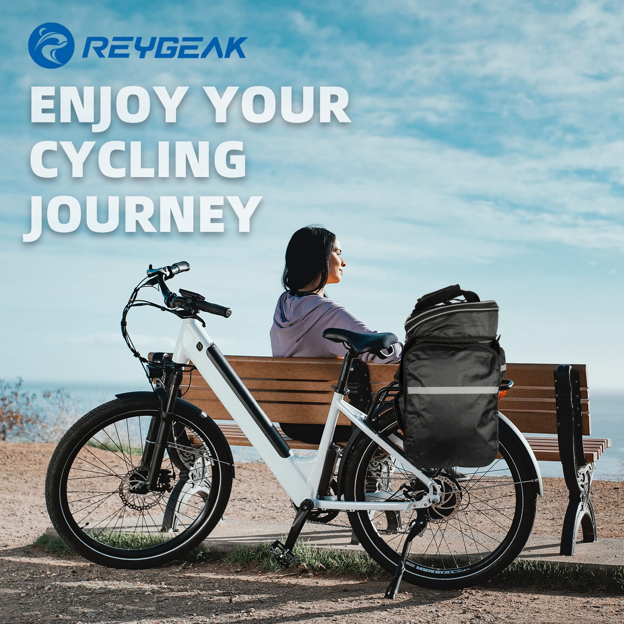 25L Waterproof Bike Rack Bag - Large Capacity Expandable Bicycle Pannier with Shoulder Strap & Rain Cover | Durable Polyester Saddle Trunk for Commuting, Touring & Outdoor Adventures
