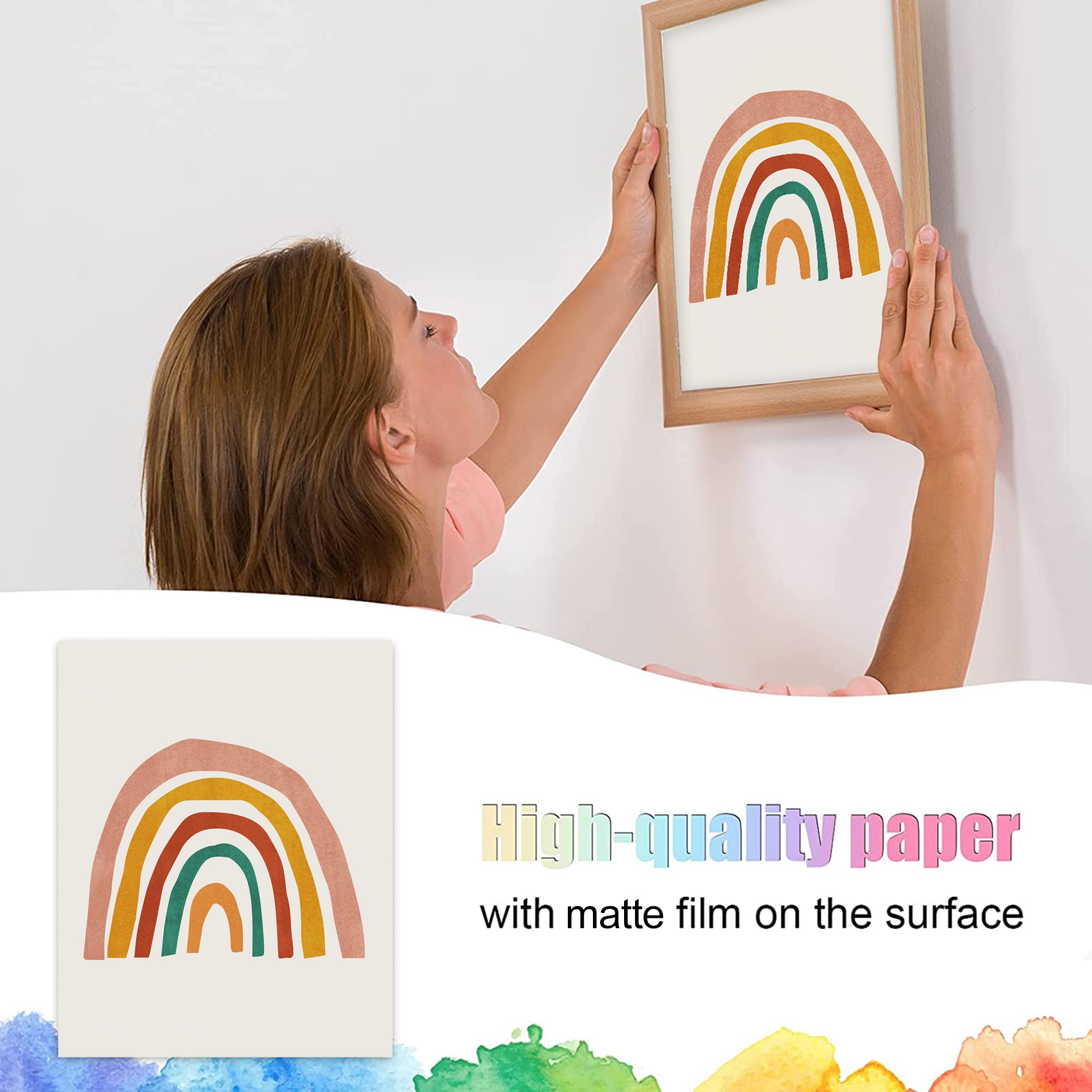 Boho Rainbow Wall Art Prints Set of 4 - 8
