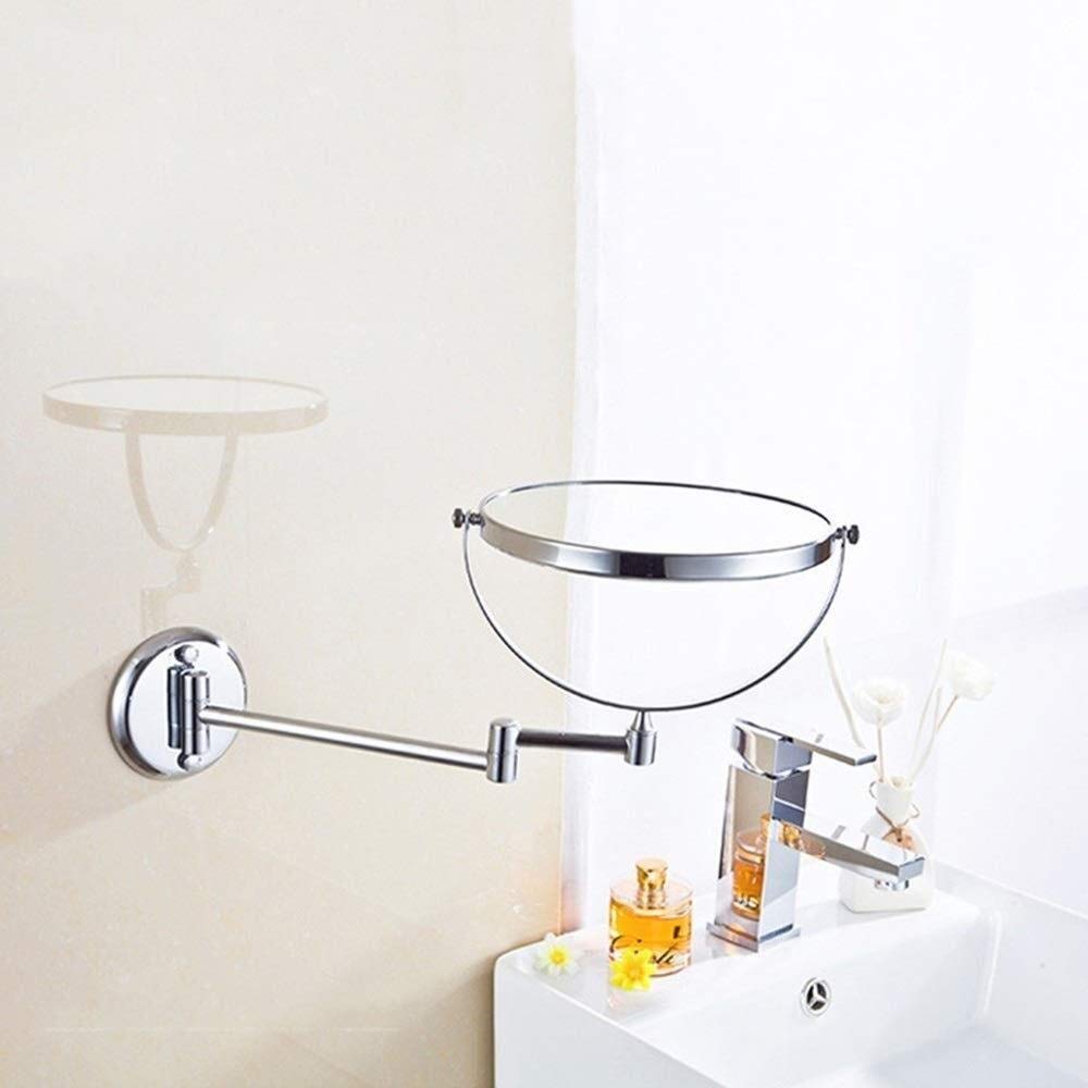 SGSG 8-Inch Wall-Mounted Makeup Mirror - Ultra Thin Double-Sided Chrome Vanity Mirror with 3X Magnifying Glass for Bathroom, Bedroom & Dressing Room