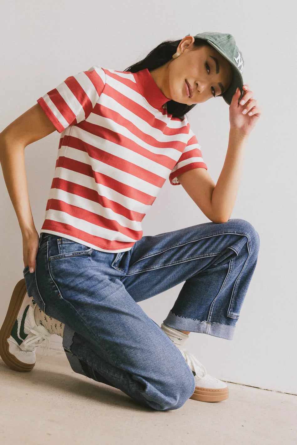 Grenna Striped Women's Red Top - Casual & Chic Blouse for Everyday Wear | Perfect for Work, Dates & Outings | FINAL SALE