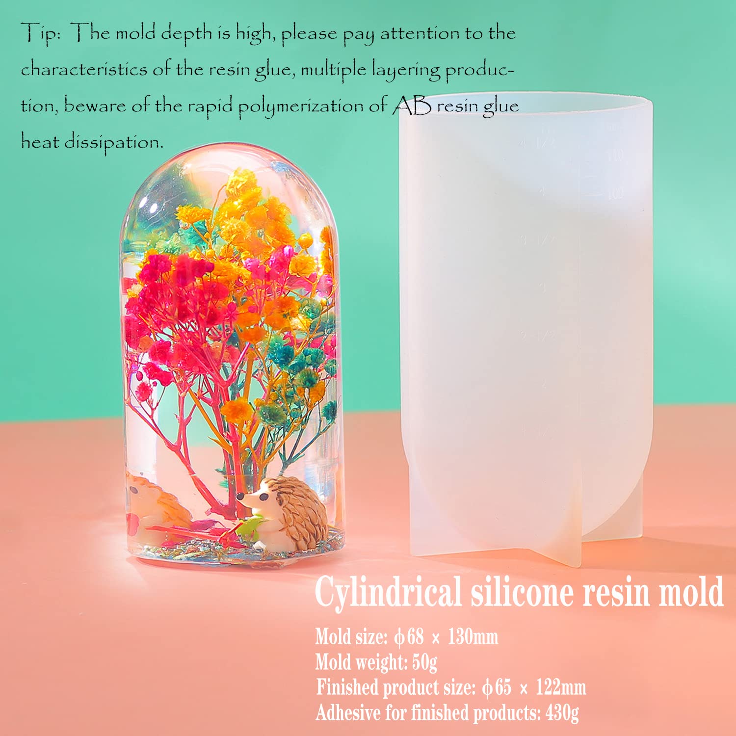 DIY Resin Silicone Molds for Cylinder Lights - USB Powered Stand for Table Lamps, Candles & Home Decor | Perfect for Crafting, Gifts & Desktop Ornaments