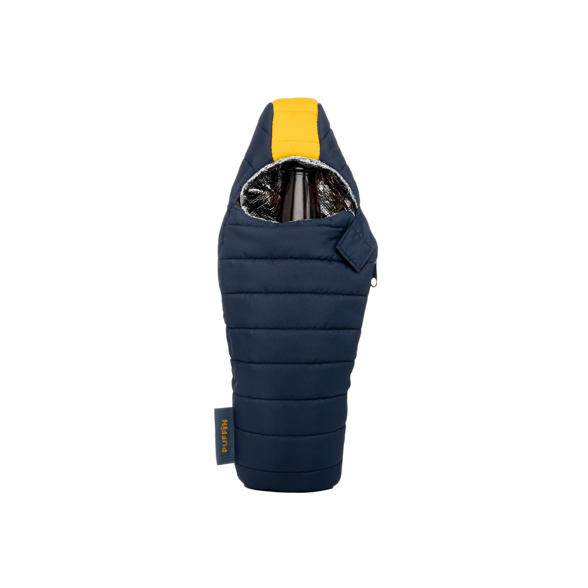 Puffin Insulated Beer Cooler - Blue & Gold for Camping & Picnics