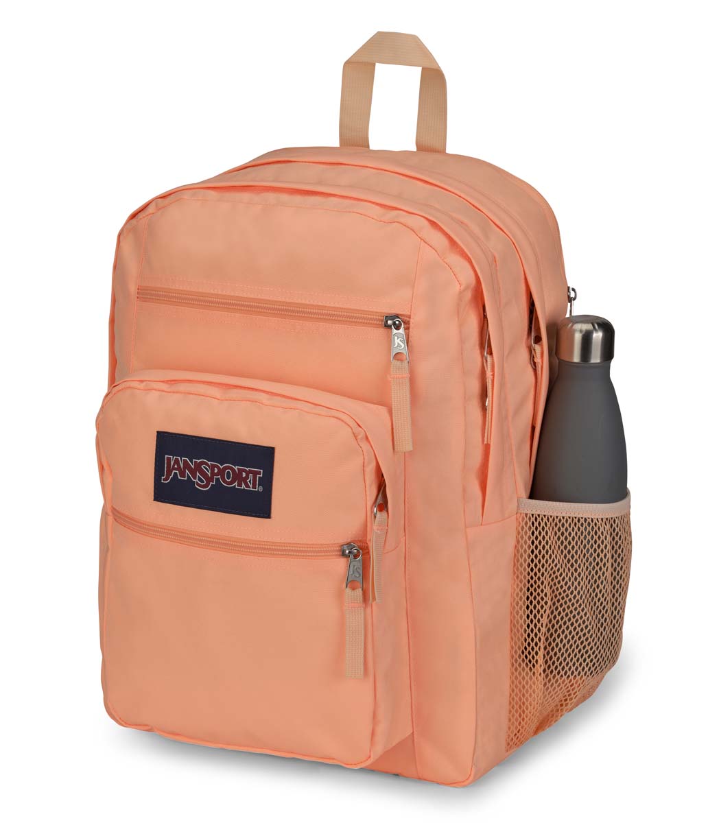 JanSport Big Student Backpack - Durable Laptop Backpack for School & College, Peach Neon Color, 15-Inch Laptop Compartment - Perfect for High School, University & Travel