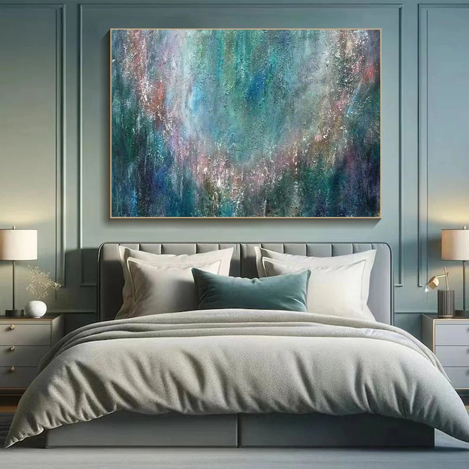 Abstract Texture Painting #AB 401 - Modern Wall Art Decor for Living Room, Bedroom & Office - Handmade Canvas Artwork