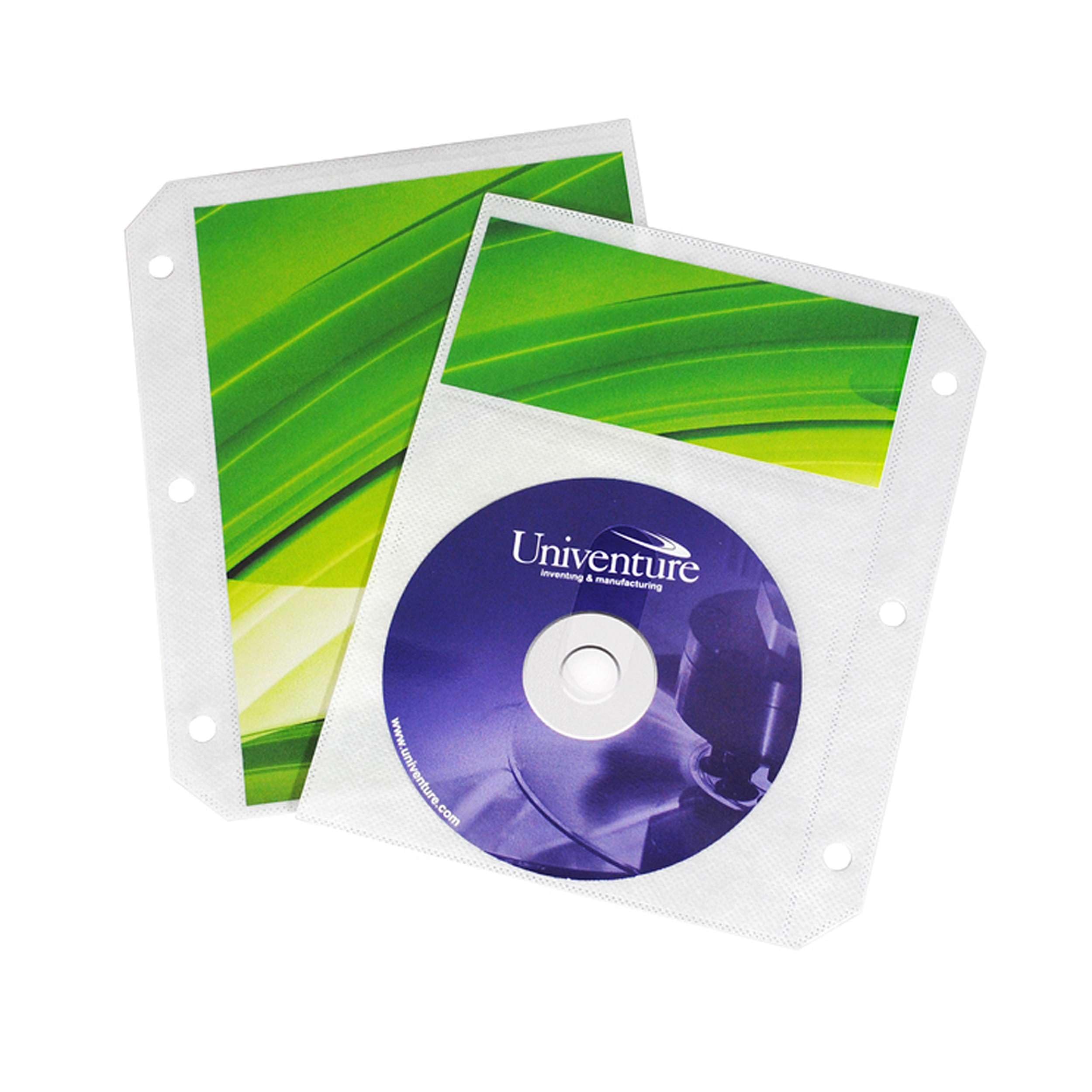 Univenture DVD Binder - White, 50 Pages, Polypropylene, Portable & Compact Disc Organizer for Home, Office & Travel Storage