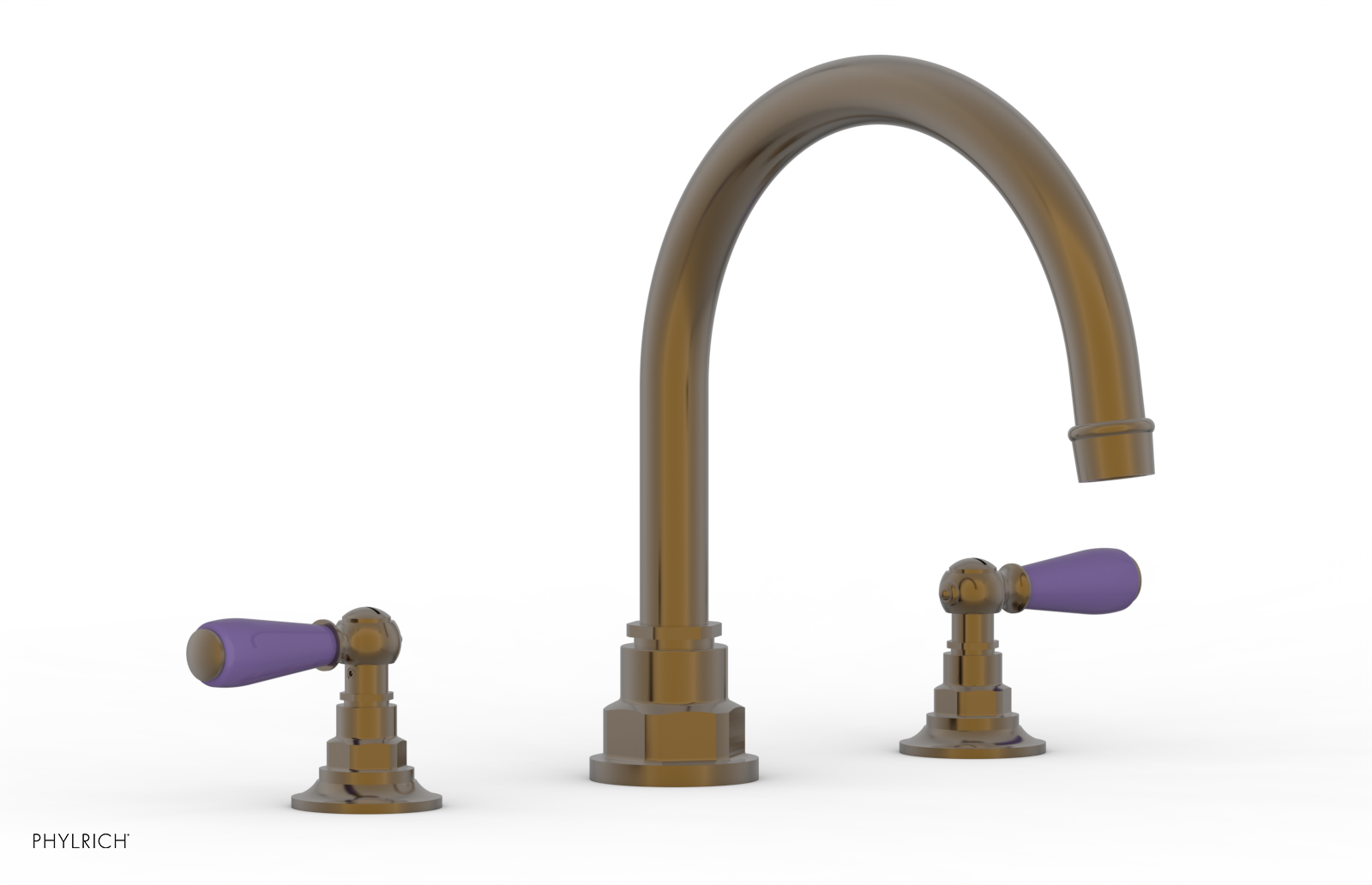 Jamestown Deck Tub Set with Lever Handles & Purple Accents - 165