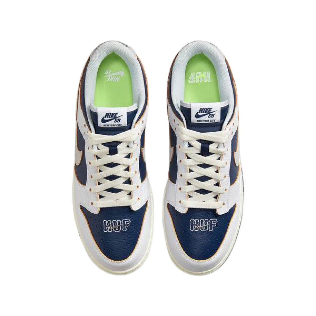 Nike SB Dunk Low HUF New York City Sneakers - White, Vast Grey & Midnight Navy Colorway - Skateboarding Shoes for Streetwear & Urban Fashion
