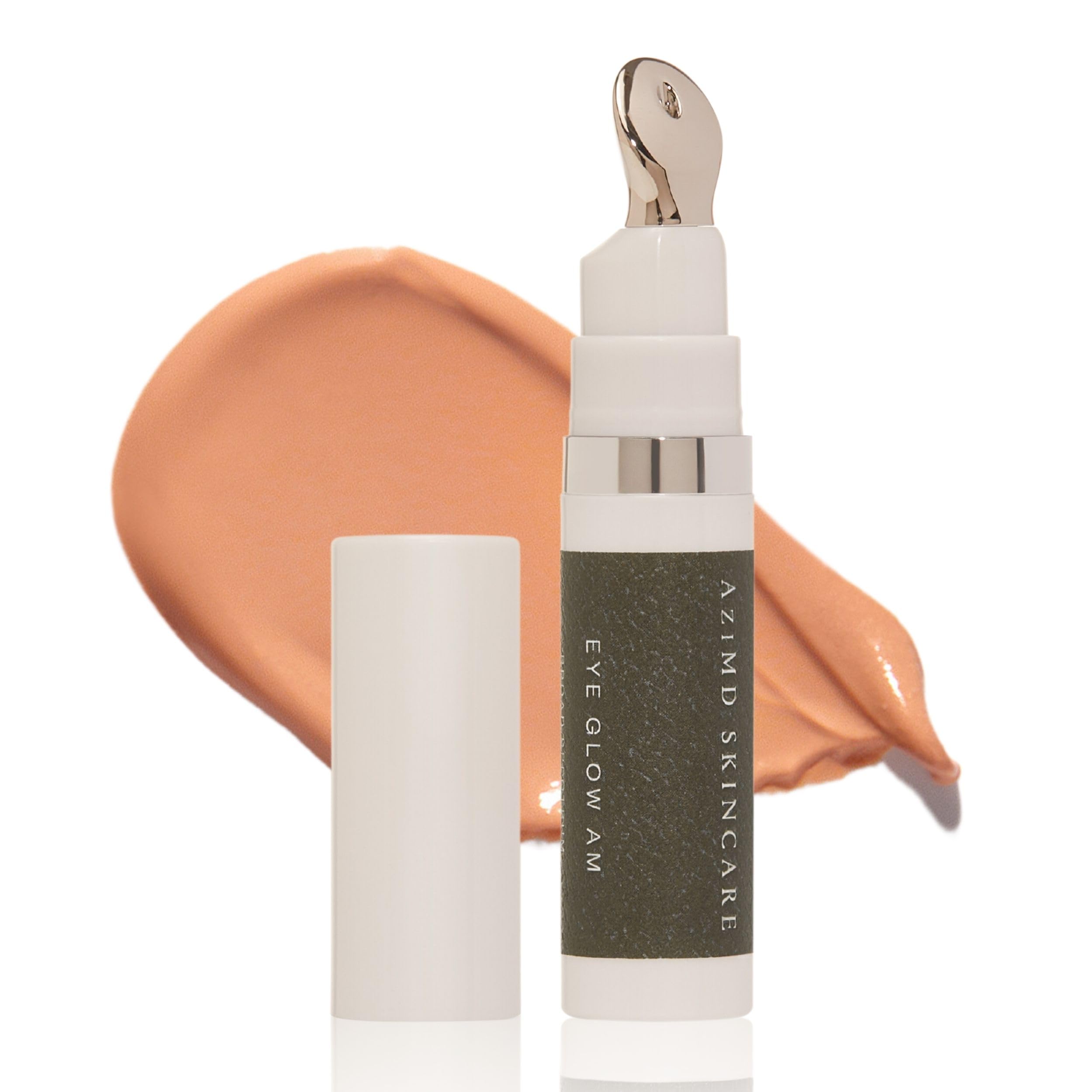 AziMD Skincare EyeGLOW AM Tinted Eye Cream with SPF & Peptides – Dark Circle Concealer, Puffiness Reducer, Anti-Wrinkle Treatment | Cooling Tip Applicator for Bright & Youthful Eyes | Perfect for Daily Use & Makeup Prep