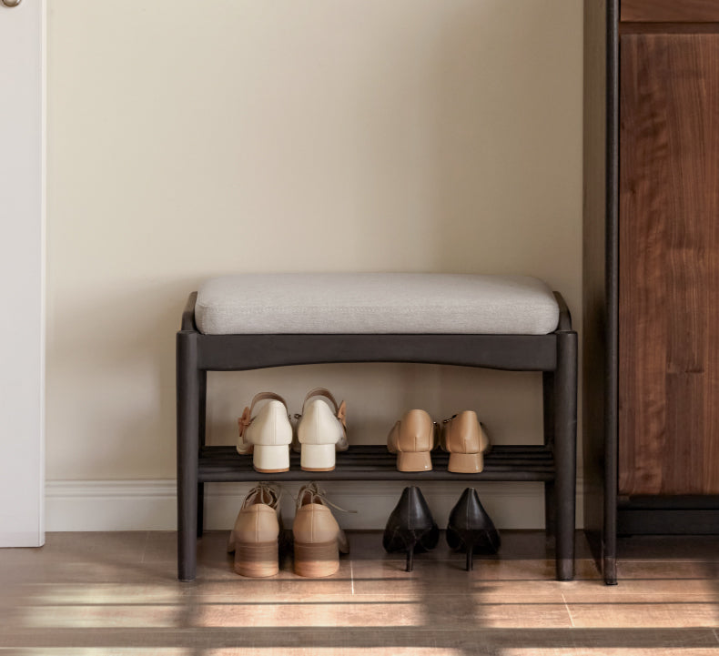 Solid Oak Wood Shoe Bench - Durable Entryway Shoe Storage & Seating for Home, Mudroom, or Bedroom - Perfect for Organizing Shoes & Putting On/Taking Off Footwear