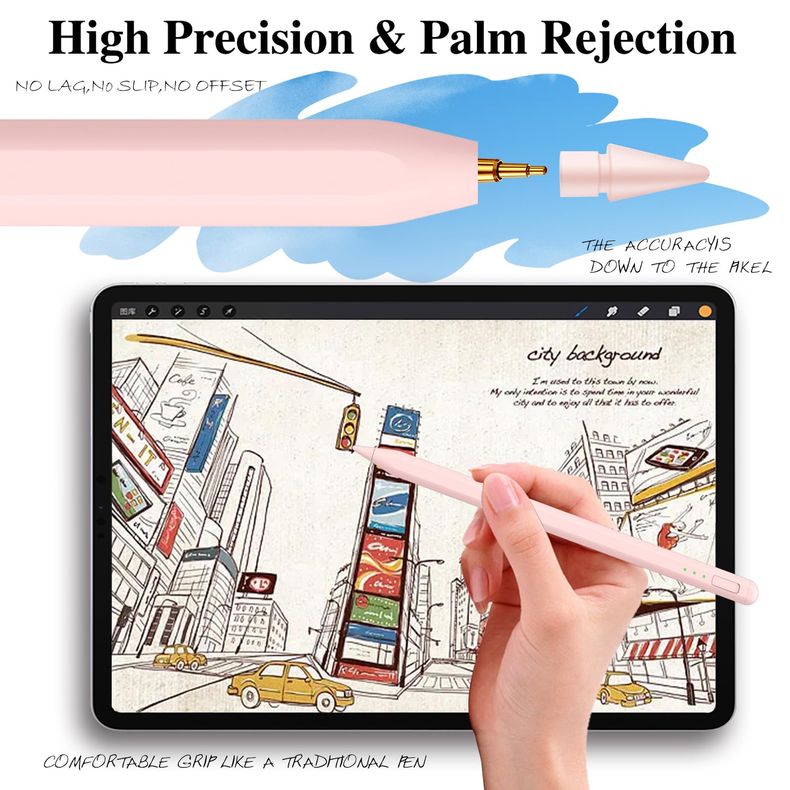 Fast Charging Stylus Pen for iPad 11th & 10th Gen - 14Mins Quick Charge, Palm Rejection, Tilt Sensitivity - Compatible with iPad Air 11/13-inch (M3/M2), iPad Pro 11/13-inch (M4), iPad 6-11th Gen - Perfect for Drawing, Note-Taking & Digital Art