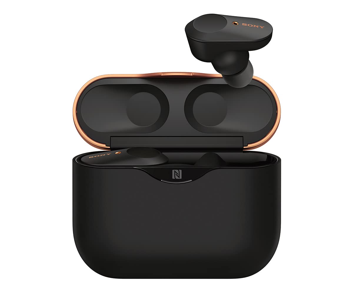 Sony WF-1000XM3 Wireless Noise Canceling Earbuds - Bluetooth 5.0, 24hr Battery, HD Sound - Premium Renewed Black Headphones for Travel, Workout & Commuting