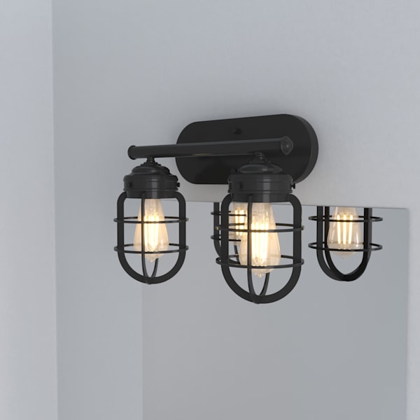 Hunter Starklake 2-Light Bathroom Vanity Light Fixture in Noble Bronze Finish - Perfect for Modern Bathrooms and Powder Rooms