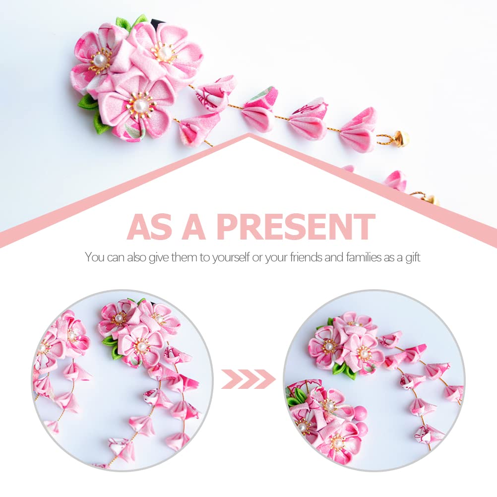 LUOZZY Japanese Hair Clips - Elegant Kimono Flower Hair Pins with Tassel, Traditional Kanzashi Hair Ornaments for Women | Perfect for Kimono, Cosplay, Tea Ceremony & Special Occasions