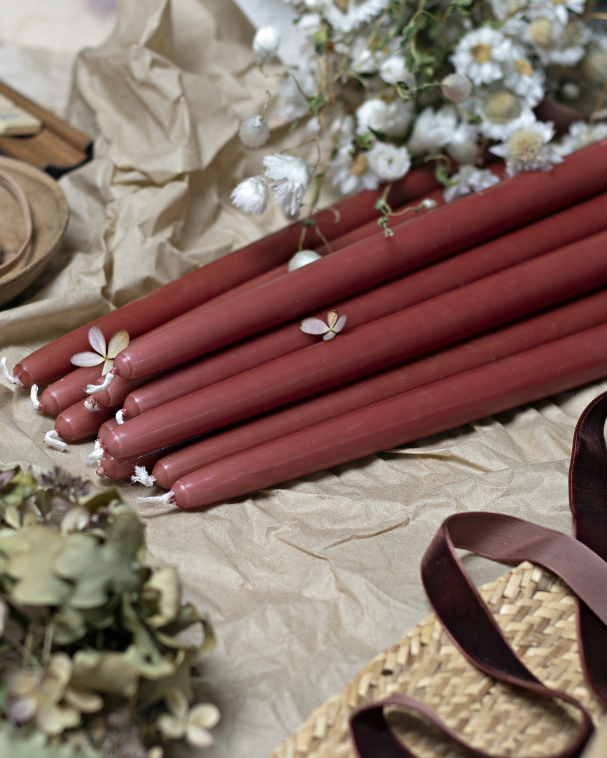 Liljeholmens Christinaljus 8-Pack Candles - Classic Red Brick Design for Christmas Decor, Home & Holiday Ambiance