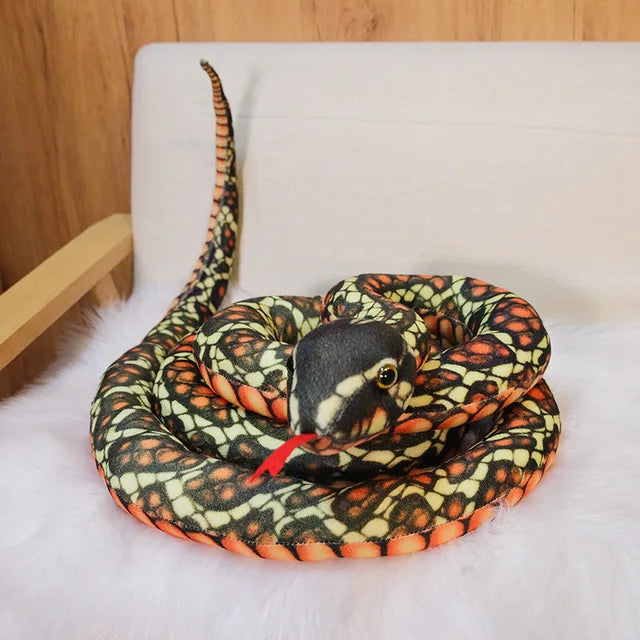 3M Simulation Soft Plush Toy - Giant Yellow Snake Stuffed Animal, Realistic Python Cloth Doll for Kids & Toddlers - Perfect Birthday, Christmas Gift for Boys & Girls - Great for Cuddling, Room Decor, and Pretend Play