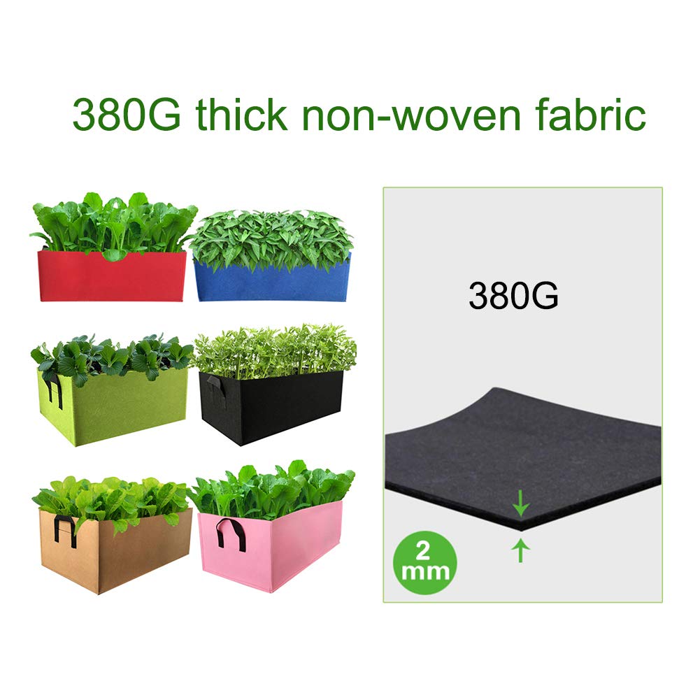 **Breathable Fabric Grow Bags with Handles - Rectangle Raised Garden Bed Planter for Plants, Flowers, Vegetables - Ideal for Indoor/Outdoor Gardening, Balcony & Patio Planting**