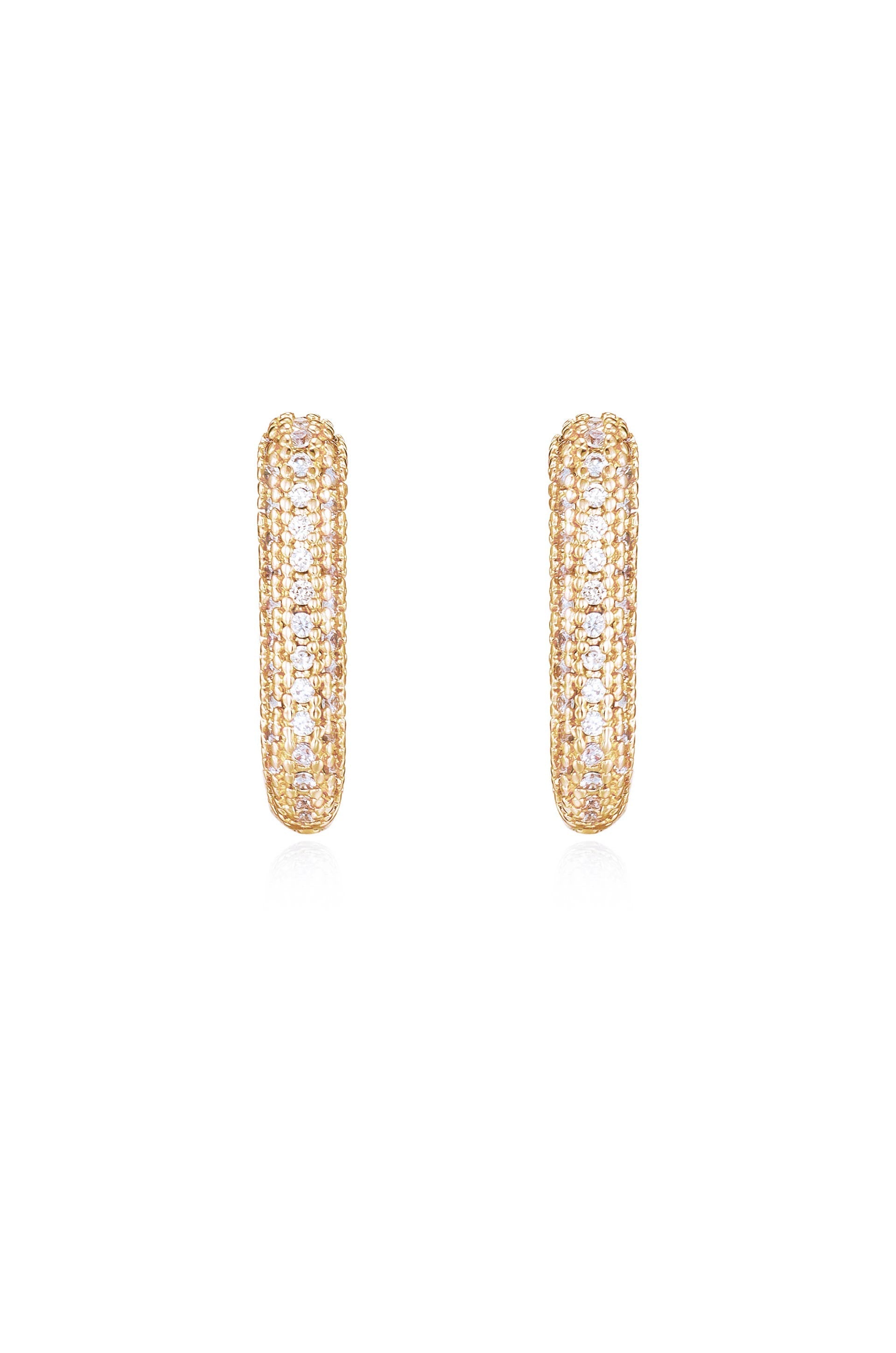 Petite Pave Huggie Earrings for Women - Small Diamond Hoop Earrings for Everyday Wear | Perfect for Work, Date Night & Gifting