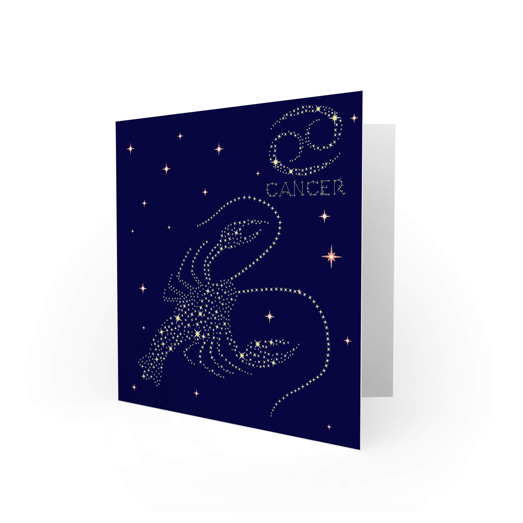 Wee Blue Coo Astrology Cancer Star Sign Constellation Blank Greeting Cards (2-Pack) - Perfect for Birthday Wishes, Zodiac Gifts & Personalized Messages